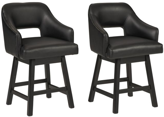 Signature Design by Ashley® Tallenger 2-Piece Black/Dark Brown Bar Stool Set-0