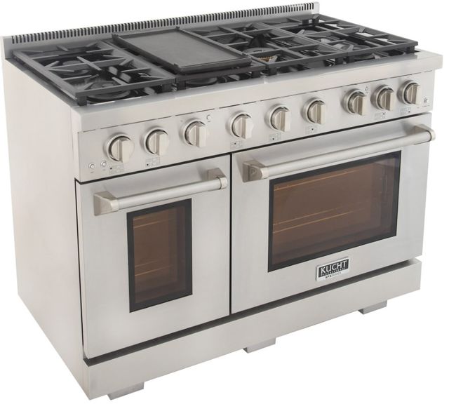 Kucht Professional KFX Series 48" Stainless Steel Pro Style Liquid Propane Gas Range with True Simmer Burners-2