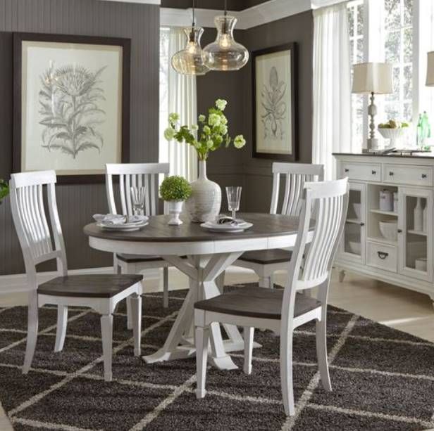 Liberty Furniture Allyson Park 5-Piece Two-Tone Pedestal Table Set-3