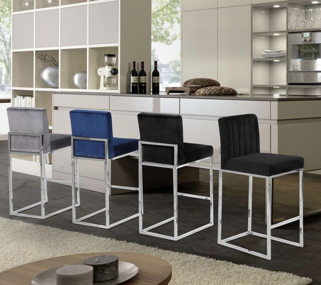Meridian Furniture Giselle Navy Velvet Counter Stool-3