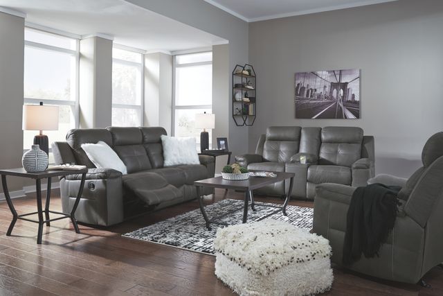 Signature Design by Ashley® Jesolo Dark Gray Manual Reclining Sofa-3
