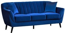 Mazin Furniture Odette Blue Velvet Sofa-0