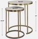 Uttermost® Aragon 2-Piece White Nesting Table with Brass Base Set-2