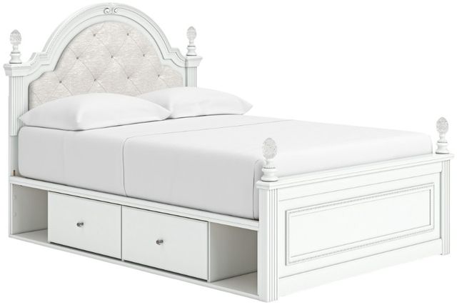 Signature Design by Ashley® Maylilly White Youth Full Upholstered Storage Panel Bed-1