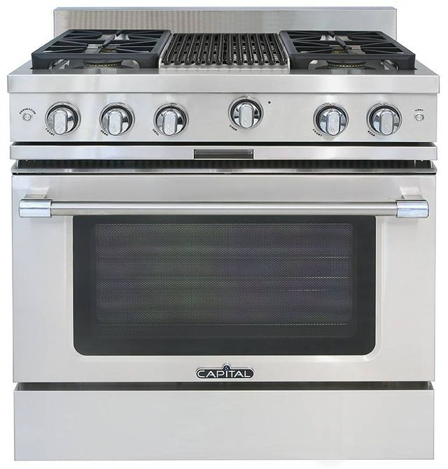Capital Cooking™ Classic Chef 36" Stainless Steel Sealed Burner Pro Style Gas Range with Grill-0