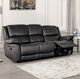Furniture of America® Glarus Black Sofa Manual Recliner-2