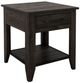 International Furniture Direct Dark Teak Black End Table-0