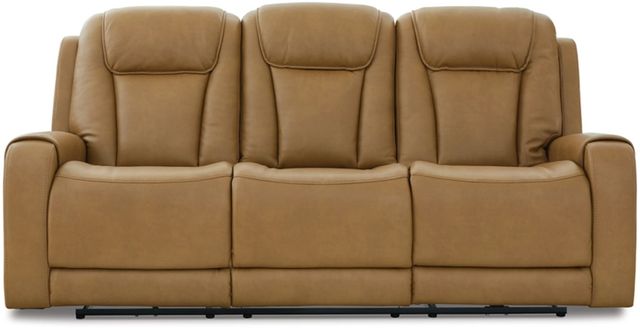 Signature Design by Ashley® Card Player Cappuccino Power Reclining Sofa-0