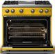 Viking® 5 Series 36" Daffodil Pro Style Gas (NG) Range with Brushed Brass Trim-1