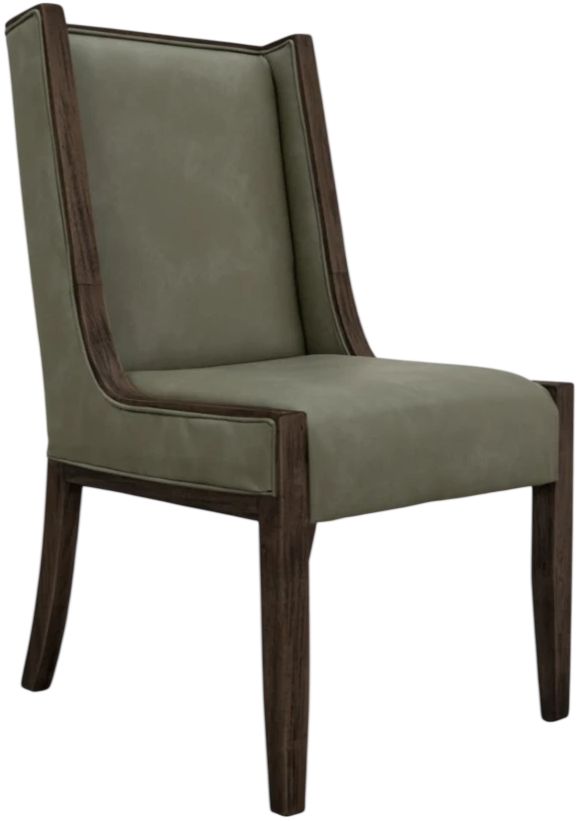 International Furniture Direct Balam Olive Upholstered Side Chair-0