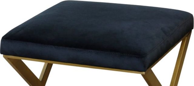 Harp & Finial® Ellis Black/Brushed Gold Ottoman-1