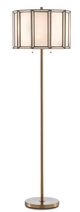 Currey & Company Daze Antique Brass/White Floor Lamp-0