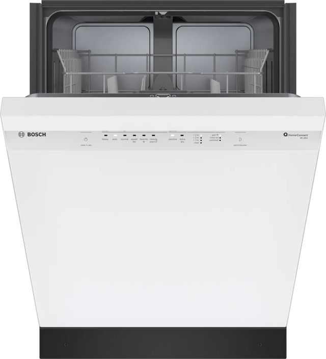 Bosch® 100 Series 24" White Front Control Built In Dishwasher-2