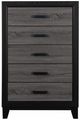 Global Furniture USA Lisbon 5-Piece Black/Gray Queen Bookcase Bedroom Set-4