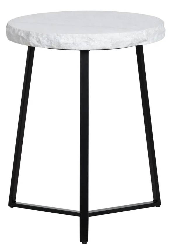 Crestview Collection Zara White Console Table with Black Base -2