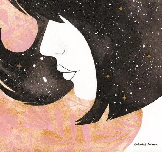 Classy Art Clone of Classy Art Moon in Her Hair by Rachel Nieman Wall Arto Wall Art-1