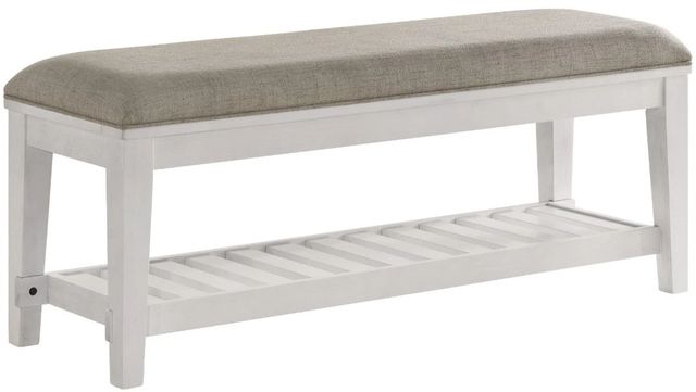 Intercon Andover Gray/White Upholstered Bench-0