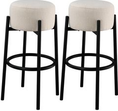 Coaster® Leonard 2-Piece White/Black Bar Stools
