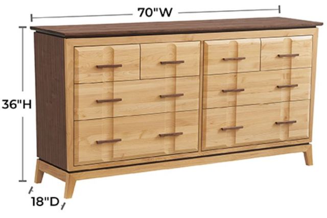 Whittier Wood® Furniture Addison Duet 70" Low Dresser-2