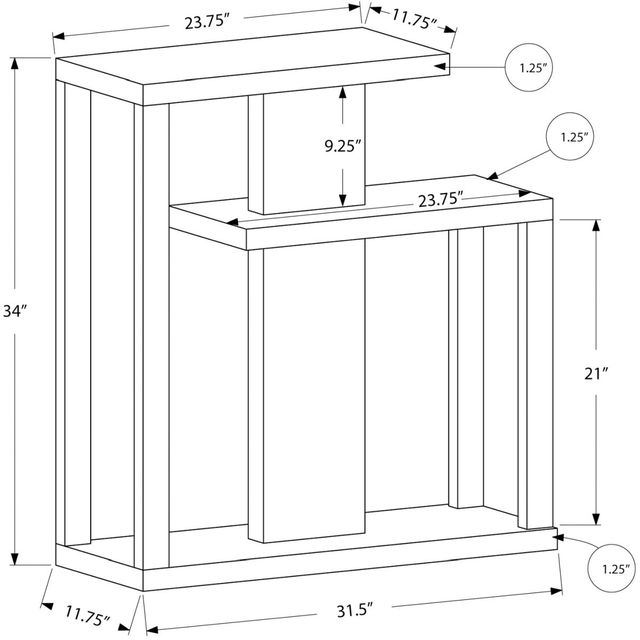 Monarch Specialties Inc. 32"L Dark Taupe Hall Console Table -3