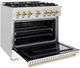 ZLINE Autograph Edition 36" Satin Stainless Steel Pro Style Dual Fuel Range with White Matte Door and Polished Gold Accents-2