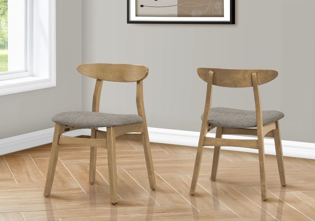 Monarch Specialties Inc. 2-Piece Brown 30" Dining Chair Set with Light Walnut Legs and Back-1