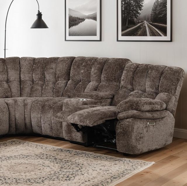 Furniture of America® Hieronymus Dark Brown Power Sectional-2