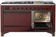 Ilve® Majestic III 60" Burgundy Pro Style Dual Fuel Natural Gas Range with Solid Door and Burnished Trim-3