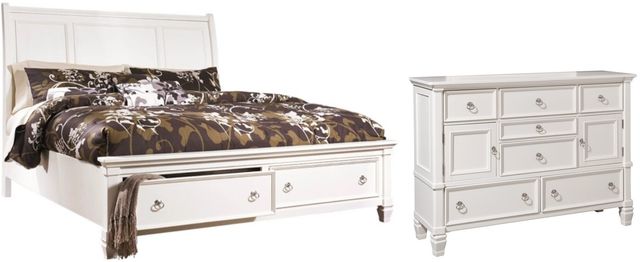 Millennium® by Ashley® Prentice 2-Piece White California King Sleigh Bed Set-0