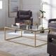 Uttermost® Bravura Glass Top Coffee Table with Brushed Gold Frame-1