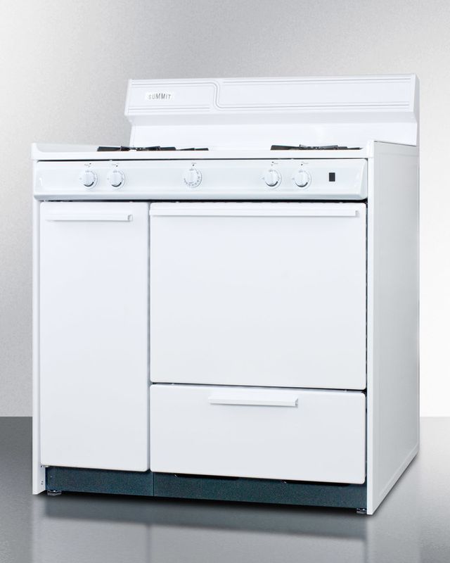 Summit® 36" White Pro Style Gas Range-2