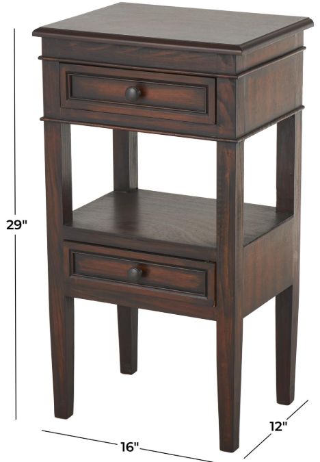 Deco Marche Brown 2-Drawer Accent Table-2