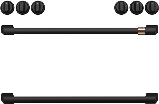 Café™ Flat Black Front Control Electric Knobs and Handle Kit-1