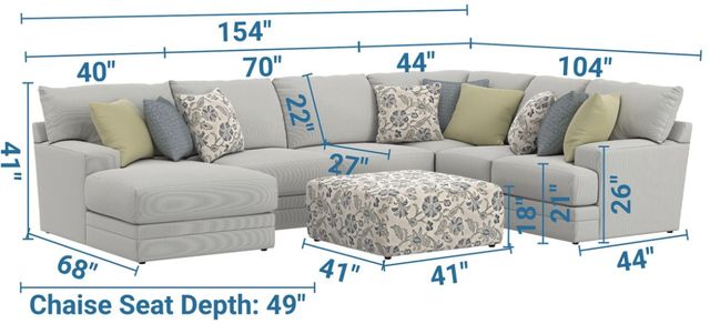 Jackson Furniture Stockbridge 4-Piece Slate Left-Arm Facing Sectional with Ottoman-2