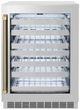 ZLINE Autograph Edition Touchstone 24 " 4.8 Cu. Ft. Stainless Steel Glass Door and Polished Gold Helix Handle Dual Zone 44 Bottle Wine Cooler -0