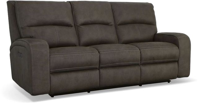 Flexsteel® Nirvana Grey Power Reclining Sofa with Power Headrests-0