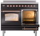 Ilve® Nostalgie II Series 40" Glossy Black Pro Style Induction Range-3