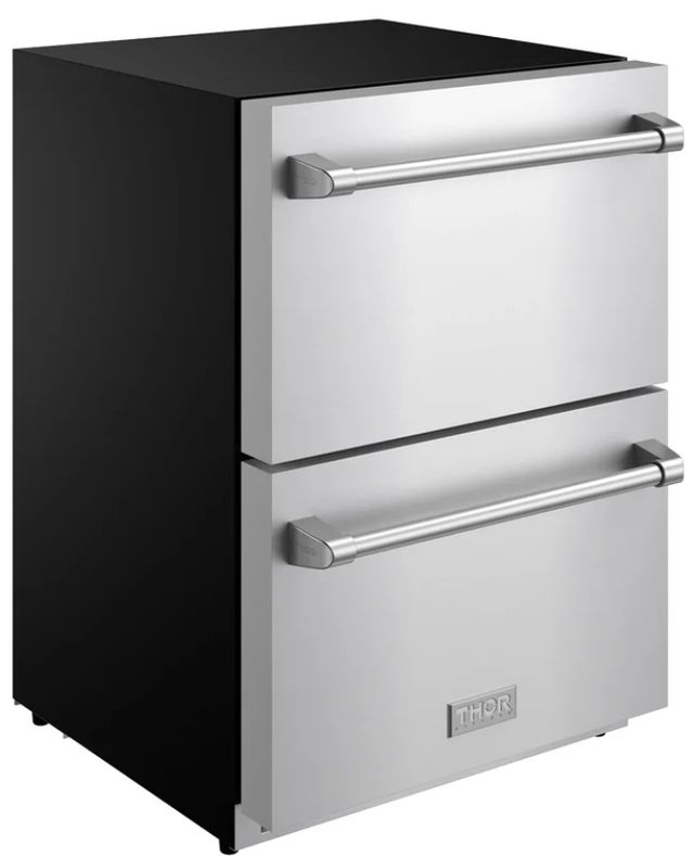 Thor Kitchen® Gordon Ramsay 24" 5.4 Cu. Ft. Stainless Steel Under-Counter Outdoor Freestanding Freezer Drawer-2