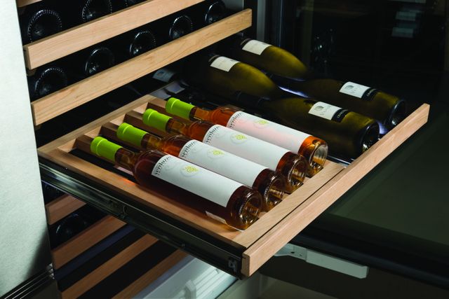 Roller Glide Shelving in Sub-Zero Wine Fridge