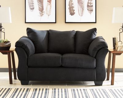 Signature Design by Ashley® Darcy Black Loveseat-1