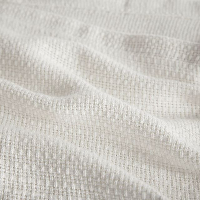 Olliix by Madison Park Freshspun Basketweave Cream Full/Queen Cotton Blanket-1