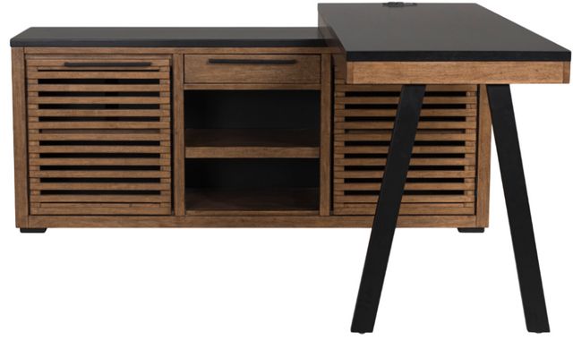 Signature Design by Ashley® Kallari Black/Warm Brown Credenza with Desk Return-1