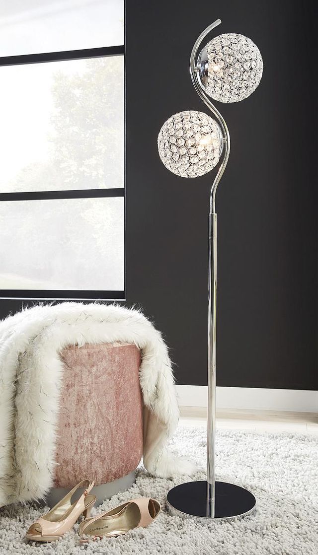 Signature Design by Ashley® Winter Clear/Silver Metal Floor Lamp-1