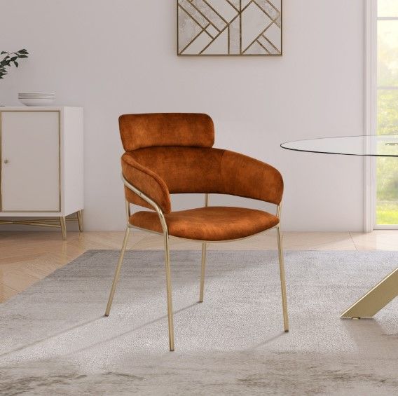 Meridian Furniture Yara Cognac Upholstered Dining Chair-1