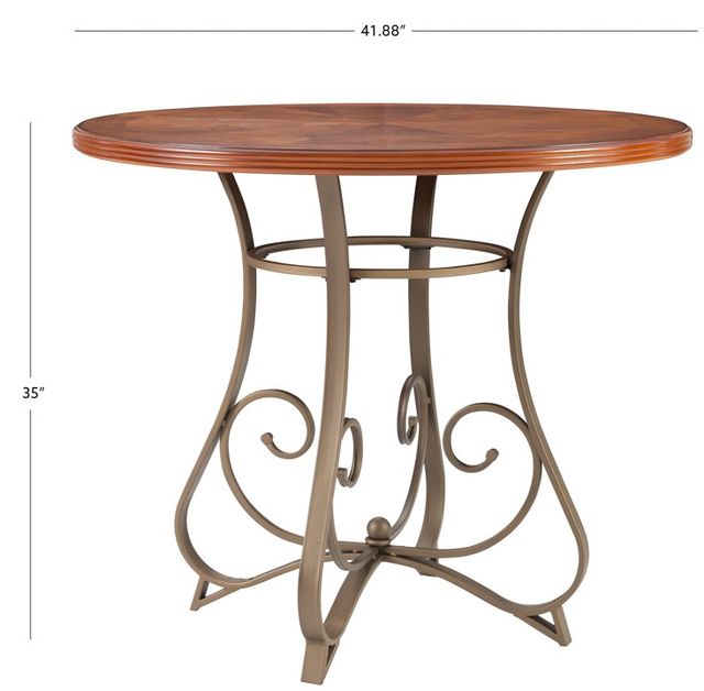 Powell® Hamilton 5-Piece Bronze/Medium Cherry/Taupe Gathering Table Set-2