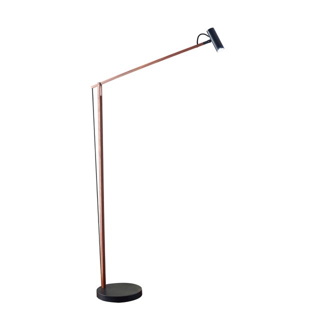 Adesso® Crane Walnut Wood/ Black LED Floor Lamp-0