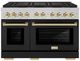 ZLINE Autograph Edition Paramount 48" 6.7 Cu. Ft. Satin Stainless Steel Gas Range with 8 Burner DuoPro™ Cooktop and Dual Ovens with Black Matte Doors and Polished Gold Accents-0