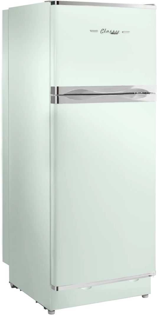 Unique® Appliances  27" 9.7 Cu. Ft. Summer Mint Green Classic Retro Propane Top Freezer Refrigerator-3