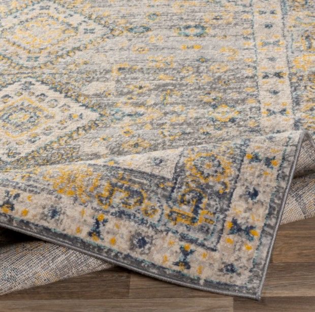 Surya City Light Cream/Light Gray/Mustard 4'x6' Area Rug-4