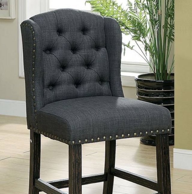 Furniture of America® Sania Antique Black/Gray Counter Chair-2